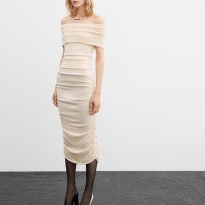 MNG Cream Knit Sweater dress